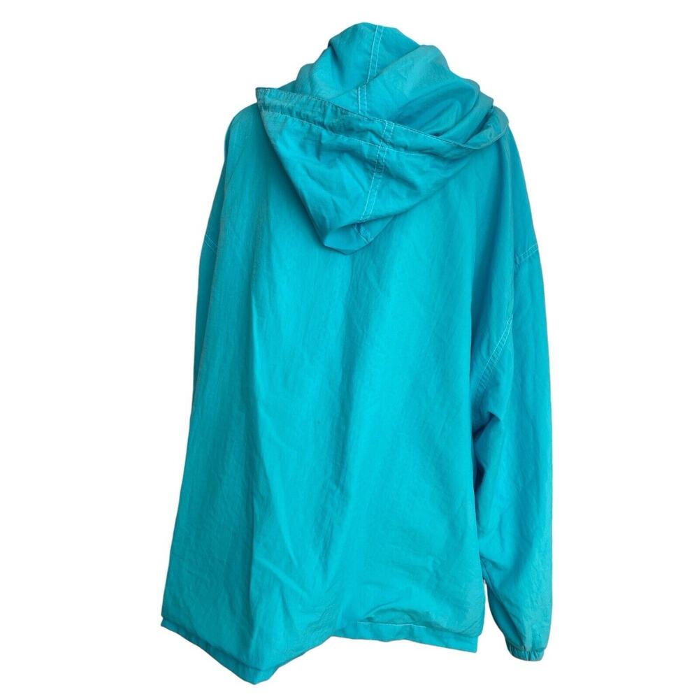 Vintage Venezia Hooded Turquoise Lined Windbreaker Jacket Plus Size 22/24 - Picture 5 of 8